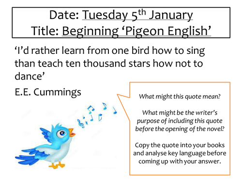 Pigeon English (structure)