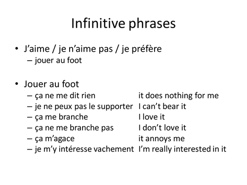 Infinitive phrases to describe a holiday (translation)