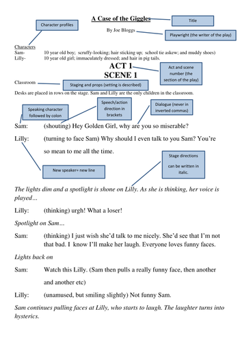 Features of Playscripts (discussion playscript with callouts & playscript template)