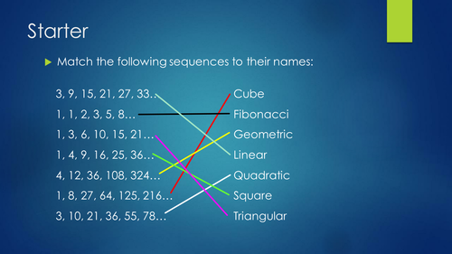 Recurrence Relations/Harder Sequences for new GCSE