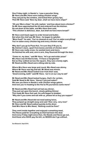 Mr and Mrs Have. Poem for Harvest.