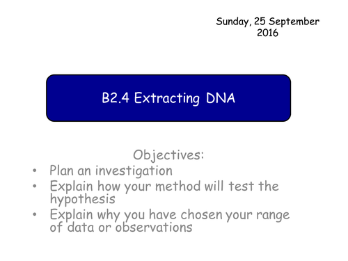 B2.4 Extracting DNA GCSE Biology
