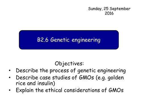 B2.6 Genetic Engineering Year 11 Edexcel Biology