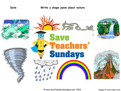 Writing Shape Poetry (Nature) Lesson Plan and Resources
