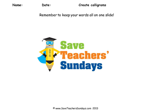 Calligrams Lesson Plan and Other Resources