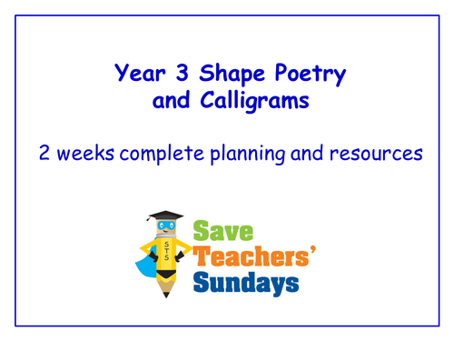 Year 3/4 Shape Poetry and Calligrams Planning and Resources
