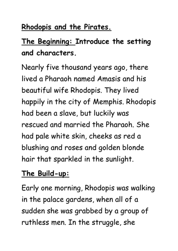 Ancient Egyptian Myths Resources Year 3: Rhodophis and the Red Rose Slippers.