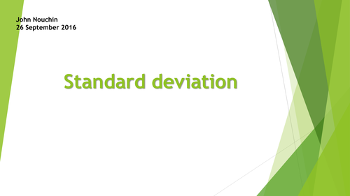 Finding the Standard Deviation and the Variance of a set of data