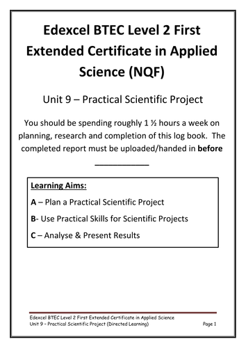 Practical project log book