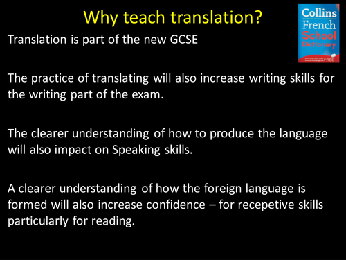 MFL - teaching translation