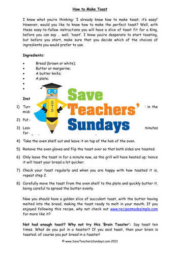 instructions comprehension lesson plan and worksheets 1 teaching resources