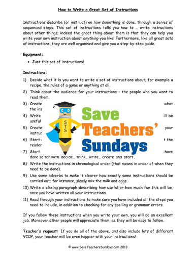 Instructions Comprehension Lesson Plan and Worksheets (2)