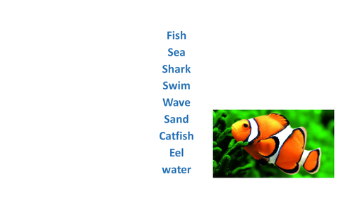 Under the sea topic spellings