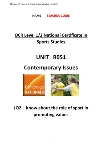 OCR National Certificate in Sports Studies R051 Teacher booklet LO2