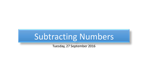 Subtracting numbers