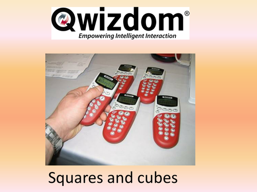 Maths QWIZDOM Powerpoint - Square and Cube Numbers Revision Quiz