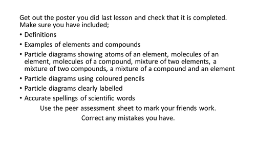 Elements, Mixtures and Compunds