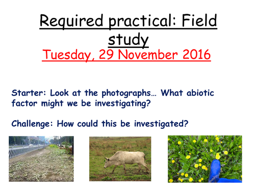 Field study required practical- new AQA GCSE 1-9