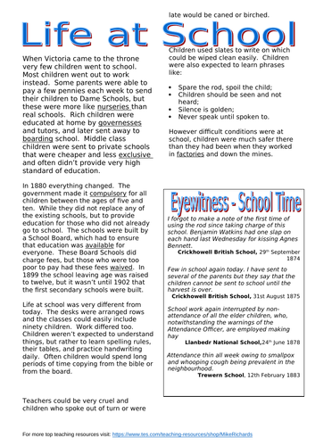 worksheet birthday is my Time SATs comprehension to linked Sample style Victorian