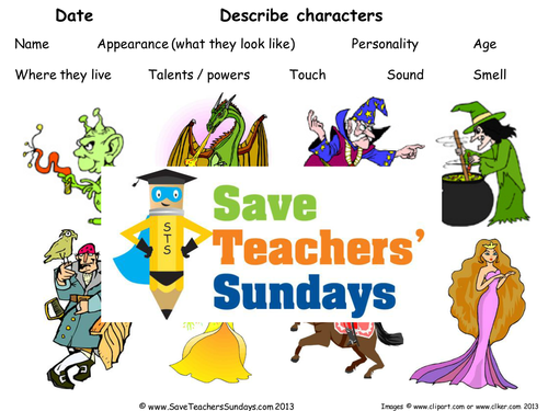 Describing Characters Lesson Plan and Resources