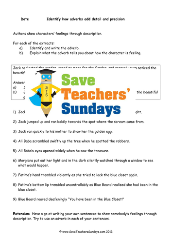 How Adverbs Add Precision Lesson Plan and Worksheet