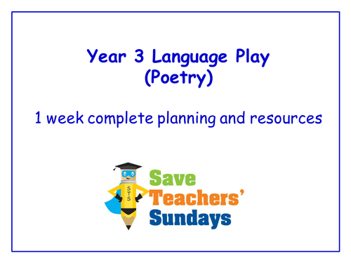 Year 3/4 Language Play (Poetry) Planning and Resources