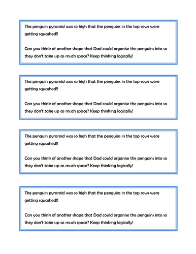 365 Penguins maths Using and Applying lesson year 3