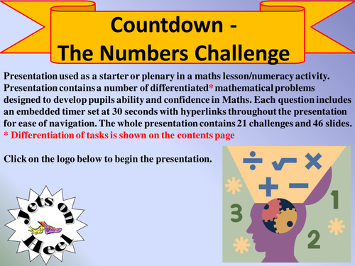 Countdown, The Numbers Challenge