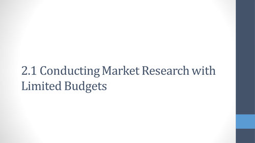 Market Research GCSE Business Studies AQA
