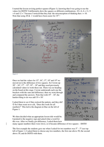 Difference of two squares lesson | Teaching Resources