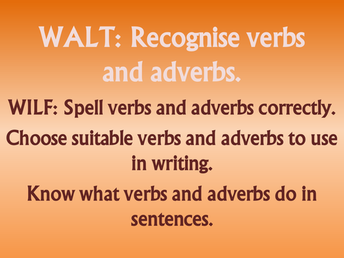Powerpoint about verbs and adverbs