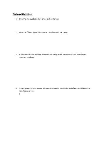 Carbonyl chemistry