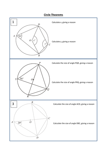 Circle theorems Exam Style Questions with answers | Teaching Resources