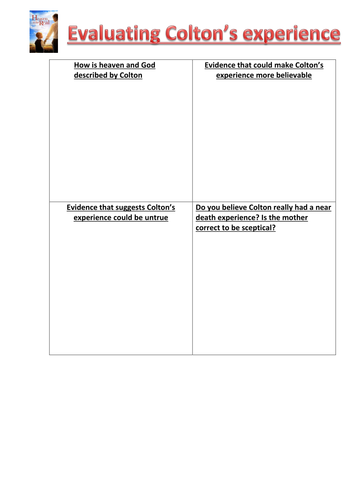 Heaven is Real. DVD worksheet