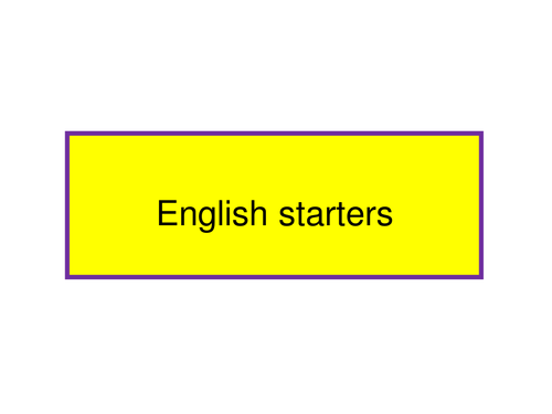 English Starters