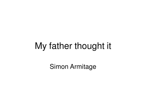 Simon Armitage poetry  Hitcher Kid Homecoming Mother any distance Father thought it bloody queer
