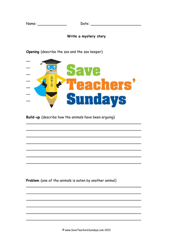 Writing a Mystery Story Lesson Plan and Other Resources