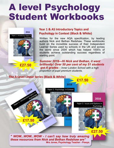 AQA Psychology for AS and the full A Level Linear Student Workbooks ORDER FORM