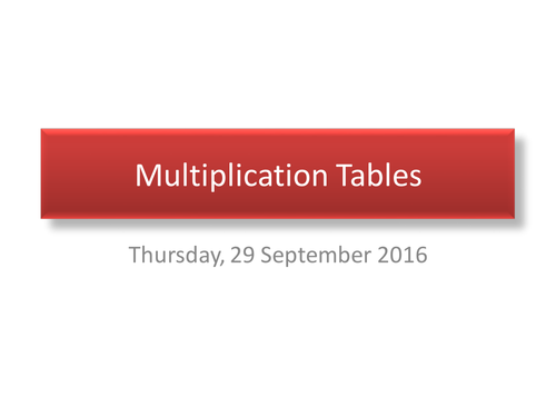 PowerPoint to help students learn their multiplication tables.