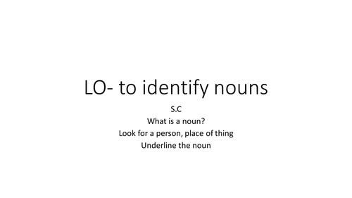 Year 2 Grammar Nouns- 2 lesson Plans