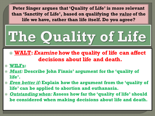 Abortion and Euthanasia: The Quality of Life argument