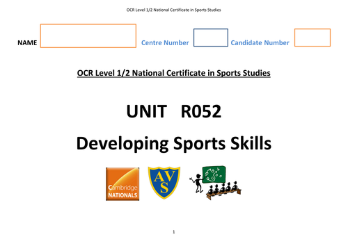 RO52 OCR National Certificate in Sports Students student log