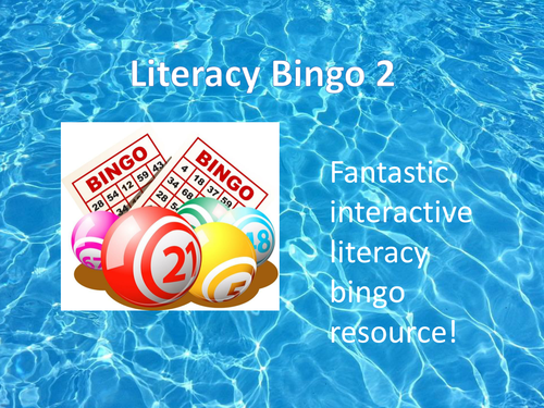 Literacy Bingo Activity with Starters - Ideal for KS2 and KS3