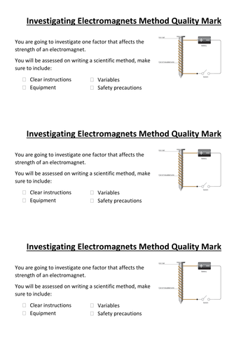 Investigation of Electromagnets Method Writing Quality Mark Assessment (TASK ONLY)