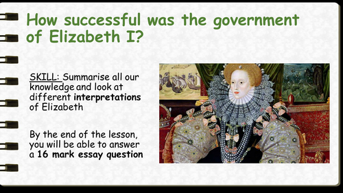 Elizabeth I's Government - Eduqas - Essay Question - 9-1