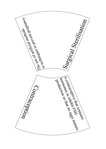 AQA Contraception Key Words Puzzle