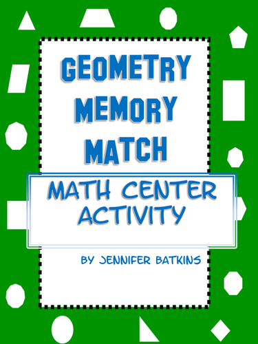 Geometry Memory Match Vocabulary Center Game