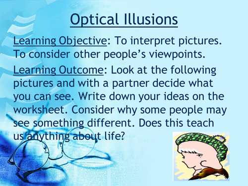 Different perspectives optical illusions presentation: ideal for tutor time