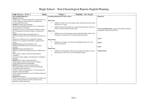 Year 3 Non-Chronological Reports Linked to Polar Climates (Polar Bears)