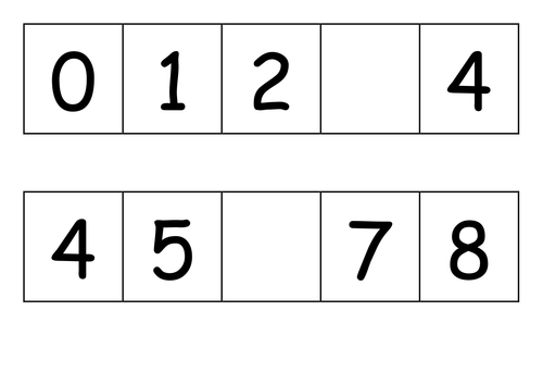 Fill in the missing numbers